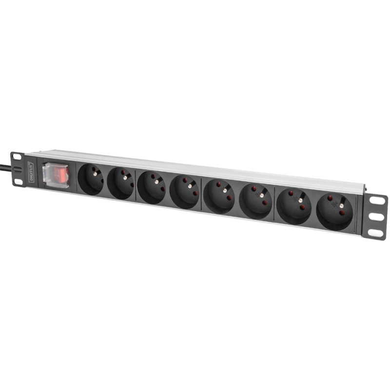 DIGITUS multiprise 8 prises, avec interrupteur, 1 HE