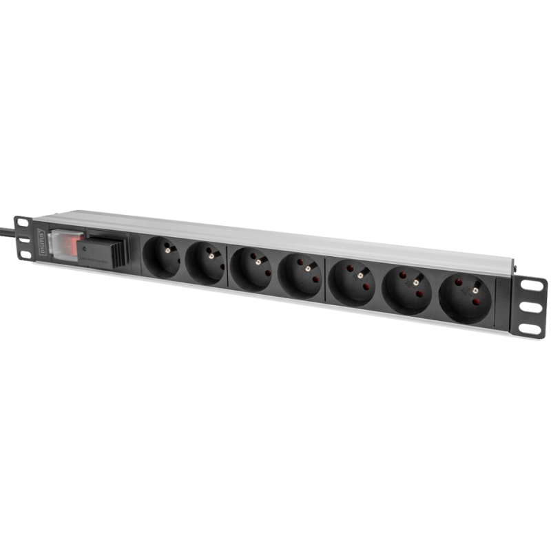DIGITUS multiprise 19", 7 prises, 1U, avec interrupteur