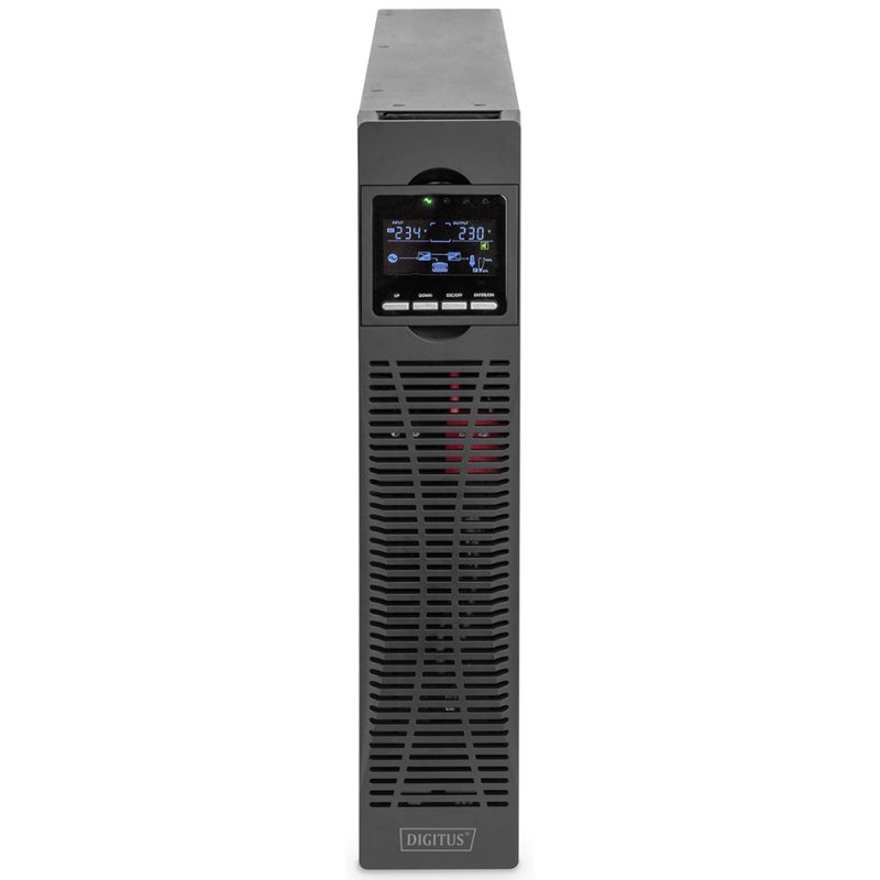 DIGITUS UPS en ligne 2000 VA/2000 Watts, remplacement batterie en cours de fonctionnement, écran LCD