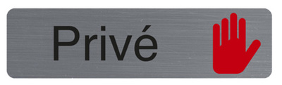 EXACOMPTA verbodsbord Toegang verboden, zelfklevend, 165×44 mm, geborsteld aluminium