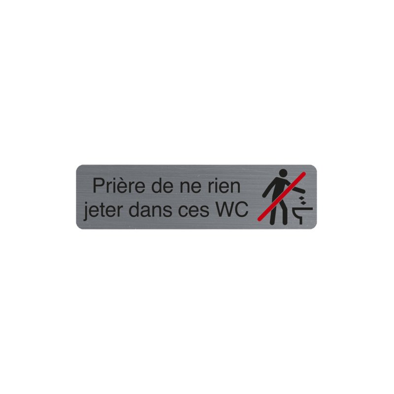 EXACOMPTA plaque toilettes dames/messieurs, autocollante, aspect aluminium, 165×44 mm