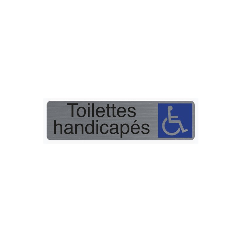 EXACOMPTA plaque toilettes dames/messieurs, autocollante, aspect aluminium, 165×44 mm