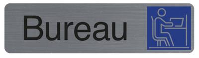 EXACOMPTA bordjeshouder Bureau, aluminium geborsteld, zelfklevend, 165×44 mm