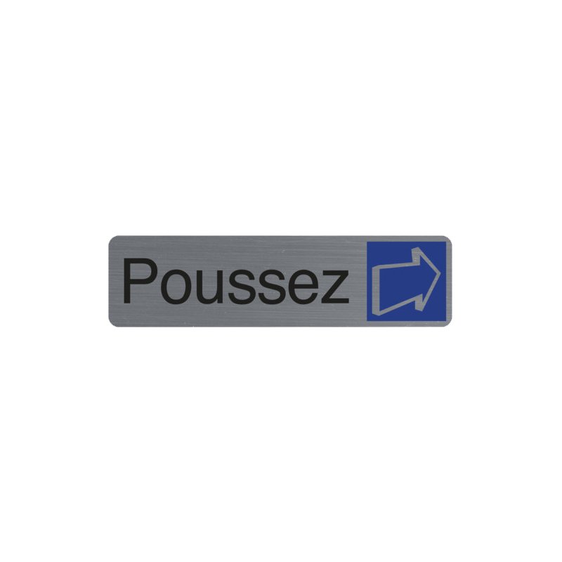 EXACOMPTA panneau « Pousser », autocollant, finition aluminium, 165×44 mm