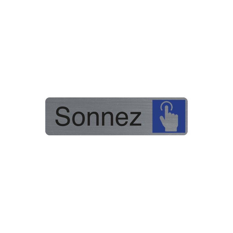 EXACOMPTA panneau « Pousser », autocollant, finition aluminium, 165×44 mm