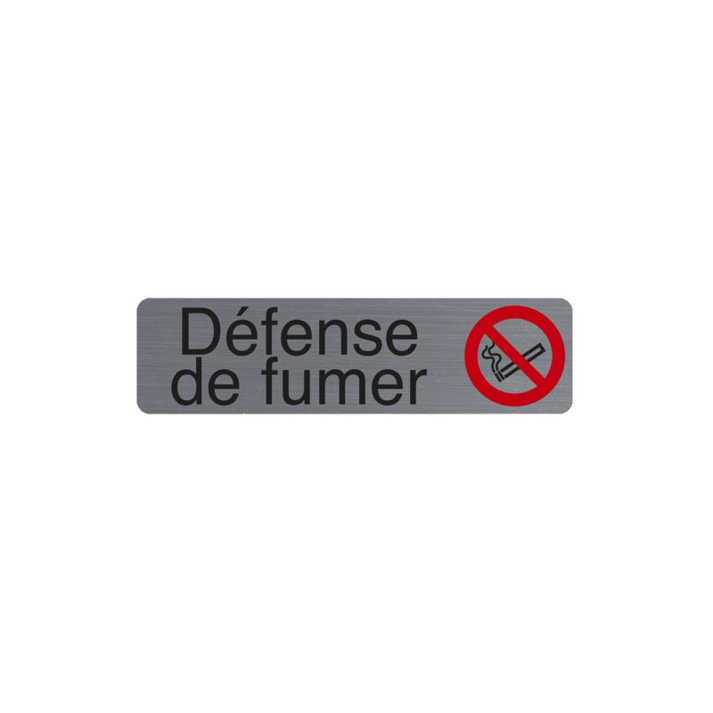 EXACOMPTA panneau interdiction de fumer, autocollant, 165×44 mm, aspect aluminium