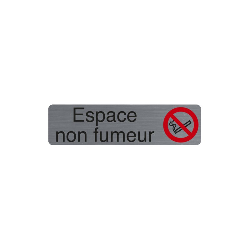 EXACOMPTA panneau interdiction de fumer, autocollant, 165×44 mm, aspect aluminium