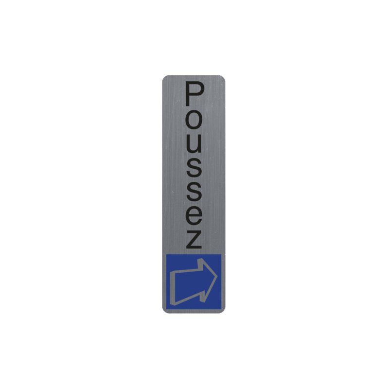 EXACOMPTA panneau Pousser, autocollant, aspect aluminium, 44×165 mm