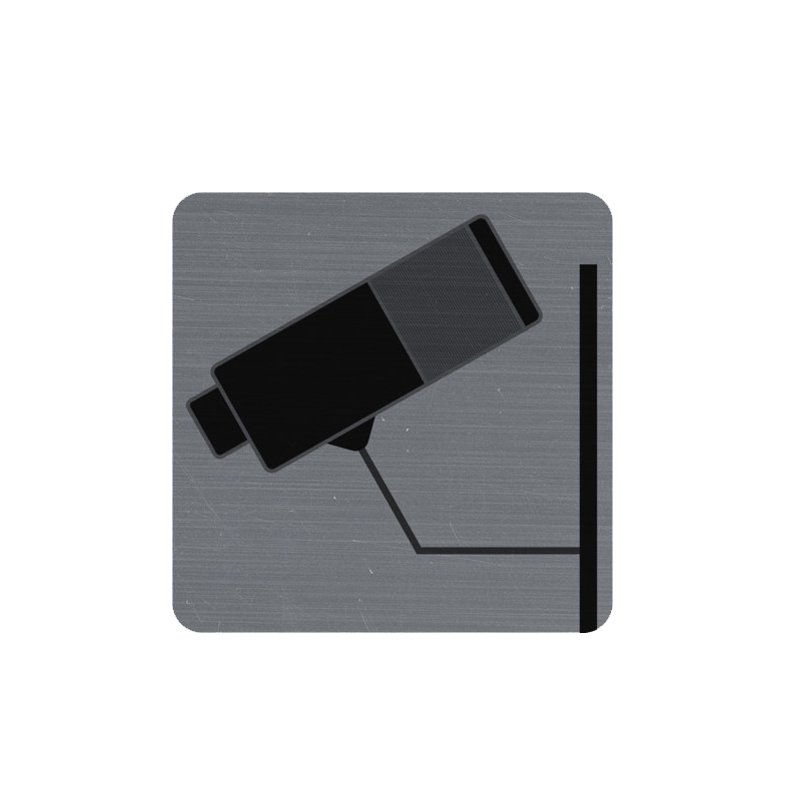 EXACOMPTA panneau de signalisation 'Toilet', adhésif, 75×75 mm, aluminium brossé