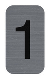 EXACOMPTA zelfklevend label cijfer '5', 25×44 mm, geborsteld aluminium