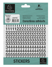 EXACOMPTA zelfklevende cijfers 0-9, 10 mm, zwart