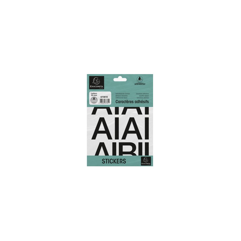 EXACOMPTA lettres adhésives A-Z, 10 mm, noir