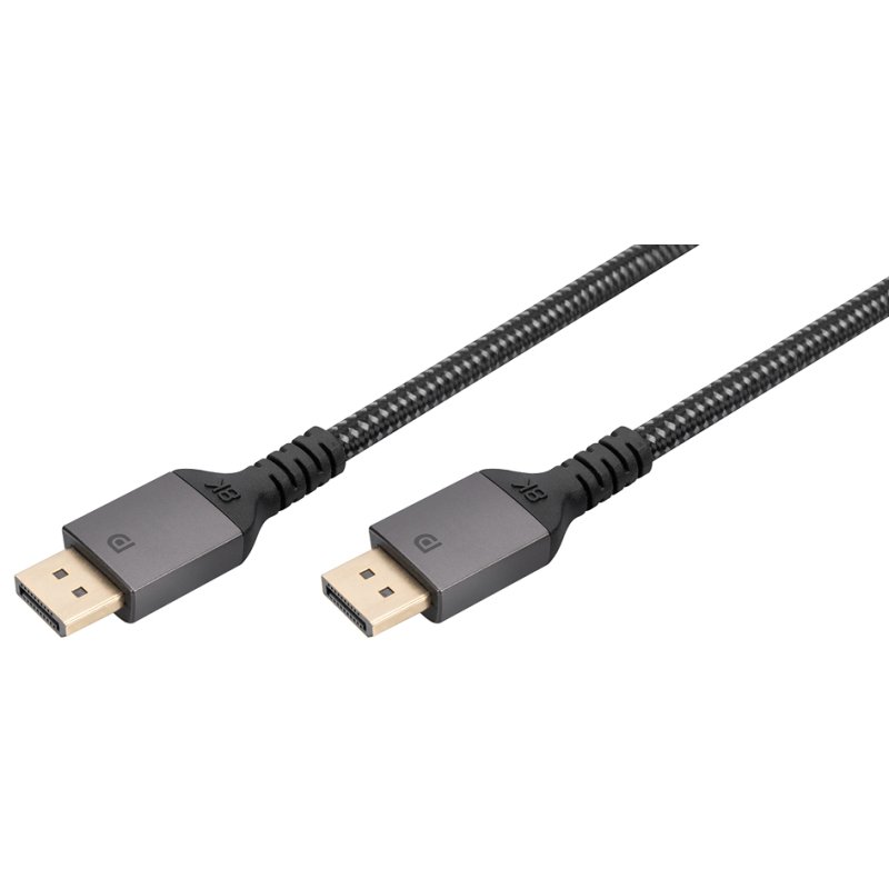 DIGITUS DisplayPort kabel 8K versie 1.4, zwart/grijs, 1,0 meter