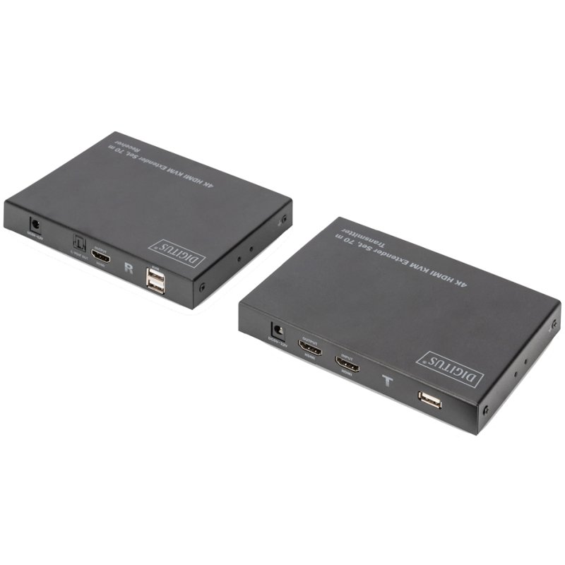 DIGITUS 4K HDMI KVM extender set, 70 meter bereik, 4K2K/60Hz