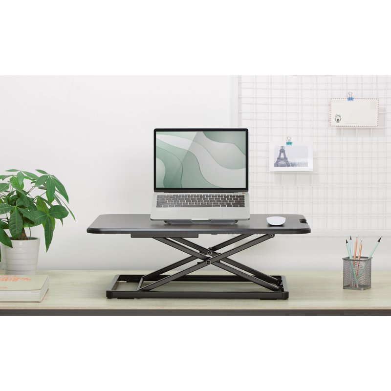 DIGITUS ergonomische zit-sta werkplek, zwart, 6 hoogtes instelbaar, 670×470 mm
