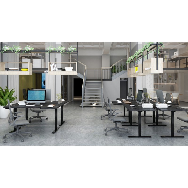 DIGITUS Cadre de bureau électrique hauteur réglable, blanc, max. 100 kg