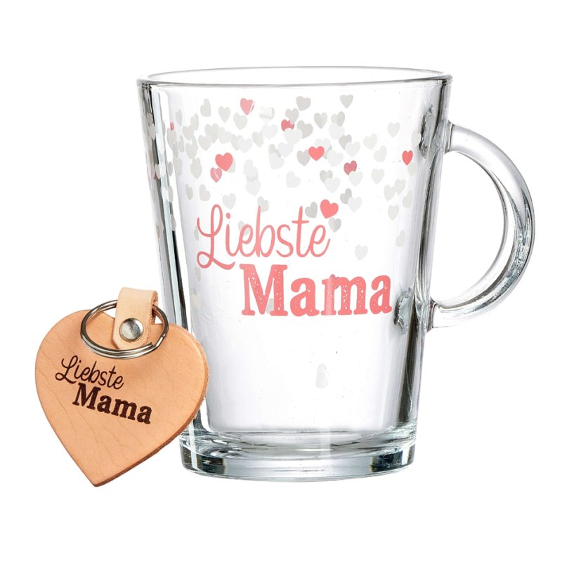 Ritzenhoff & Breker tasses à thé set Meilleur Grand-mère, transparent/turquoise, verre avec anse, 2 pièces, 0,38 l