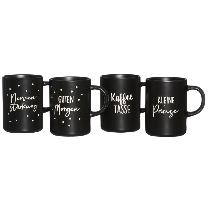 Ritzenhoff & Breker tasse à café, noir, 390 ml, 4 pièces
