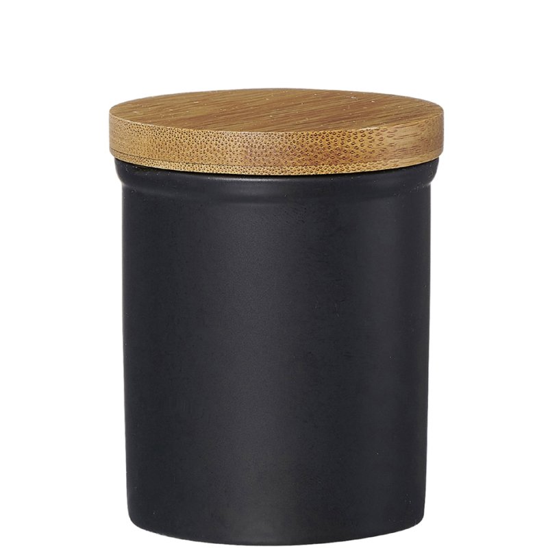 Ritzenhoff & Breker pot de rangement Jasper, noir, 200 ml, grès avec couvercle bambou
