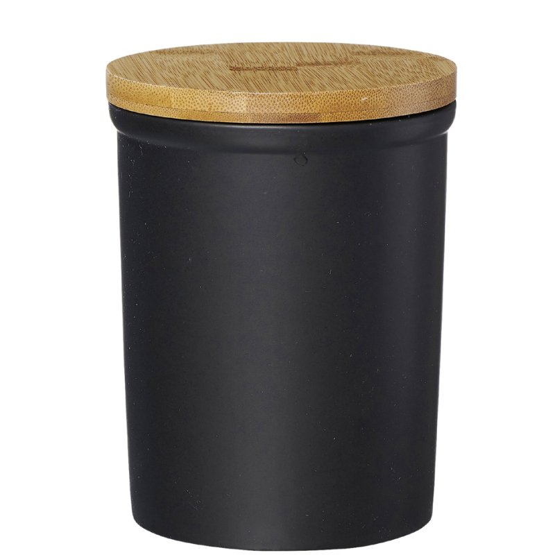 Ritzenhoff & Breker pot de rangement Jasper, noir, 200 ml, grès avec couvercle bambou