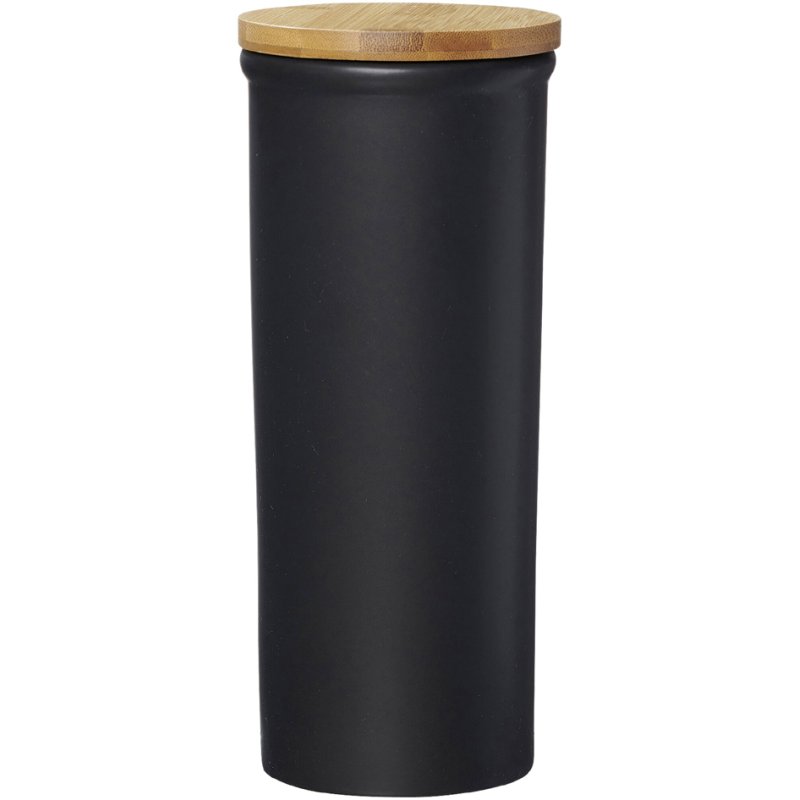 Ritzenhoff & Breker pot de rangement Jasper, noir, 200 ml, grès avec couvercle bambou