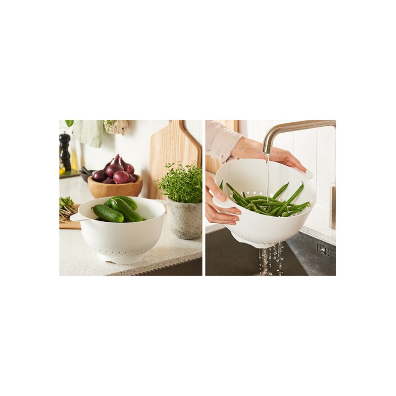 GastroMax vergiet wit kunststof, 32×25×14 cm, verhoogde voet