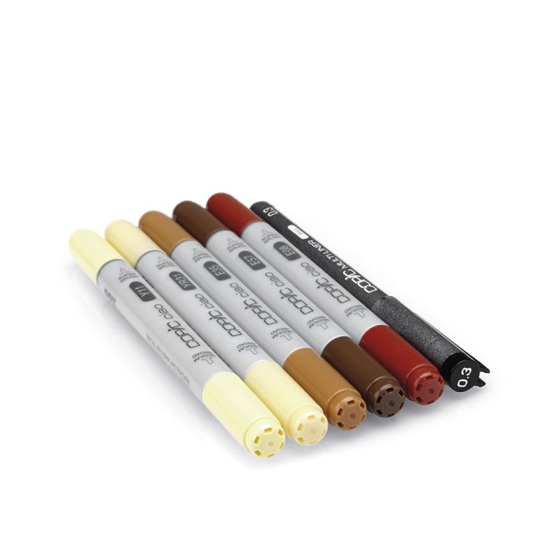 COPIC Ciao marker set Hair Tones 1, 5 markers + multiliner, alcohol-based