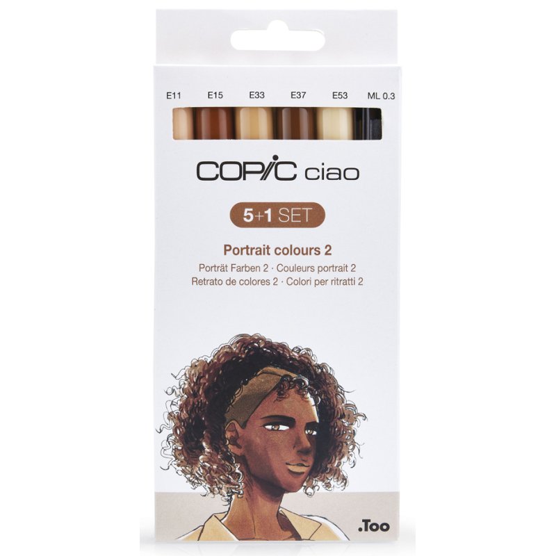 COPIC Marker Ciao marker set Portrait 2, 5 markers + multiliner, alcohol-based