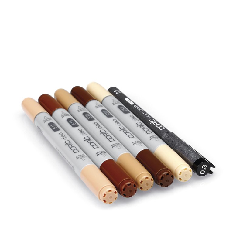 COPIC Marker Ciao marker set Portrait 2, 5 markers + multiliner, alcohol-based