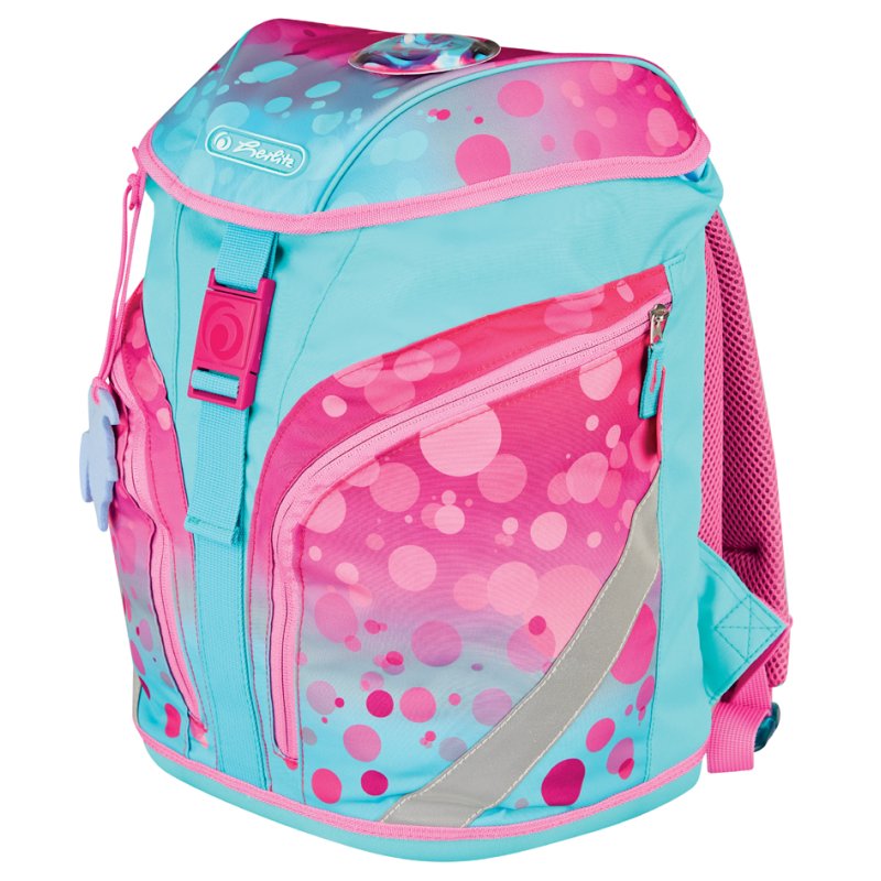 herlitz cartable SoftLight Plus 'Roze Bubbels', rose/turquoise, 16 L, étui inclus