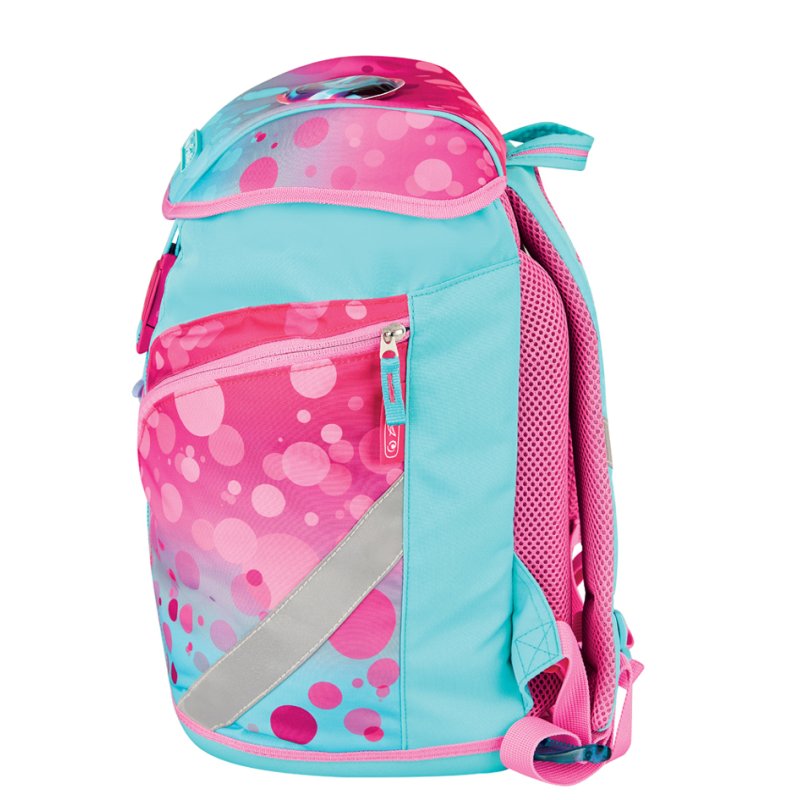 herlitz cartable SoftLight Plus 'Roze Bubbels', rose/turquoise, 16 L, étui inclus