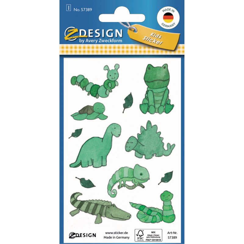 AVERY Zweckform vormgevende papierstickers voor kinderen, rood, permanent, 1 vel à 8 stickers