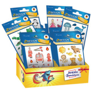 AVERY Zweckform kinderpapier met glitters, permanent haftend, 60 pakjes, 6 kleuren