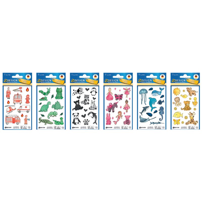 AVERY Zweckform children's paper with glitter, permanent adhesive, 60 packs, 6 colours
