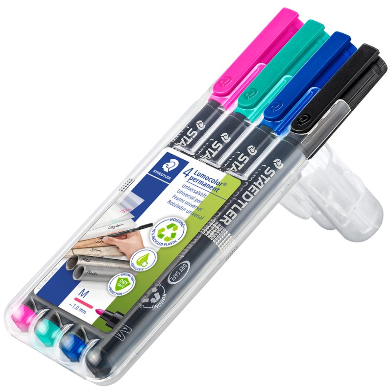 STAEDTLER Lumocolor permanente markers, navulbaar, 1,0 mm, 6 stuks