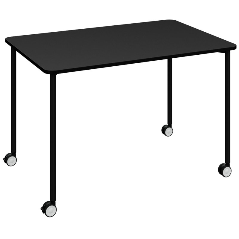 PAPERFLOW table mobile FLEX OFFICE, blanc avec bordure noire, 116×76×75 cm