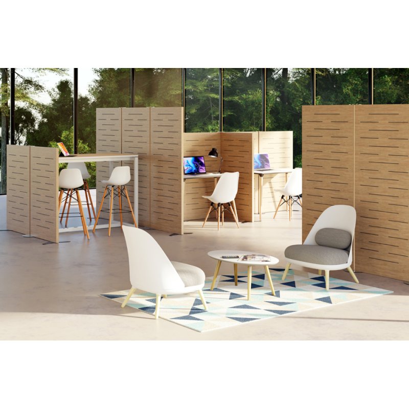 PAPERFLOW panneau acoustique de séparation, 795×1400 mm, MDF laqué hêtre, mousse acoustique 30 mm