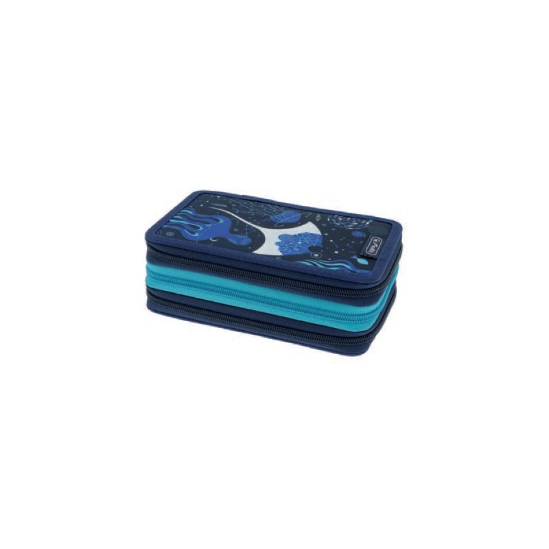herlitz trousse scolaire TriCase Bleu océan profond, 31 pièces, 3 compartiments