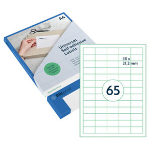 rillprint universele etiketten, 105 × 48 mm, wit, 1200 stuks