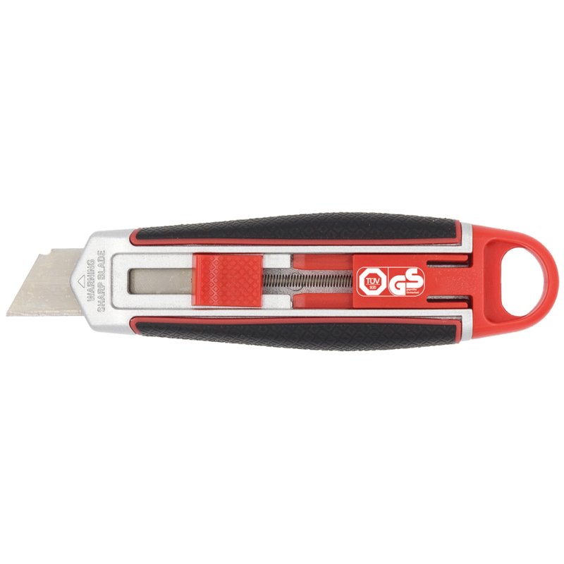 WEDO Cutter de sécurité avec lame longue, 18 mm, rouge/noir