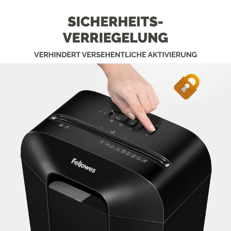 Fellowes destructeur de papier Powershred LX25, 6 feuilles, P-4, blanc