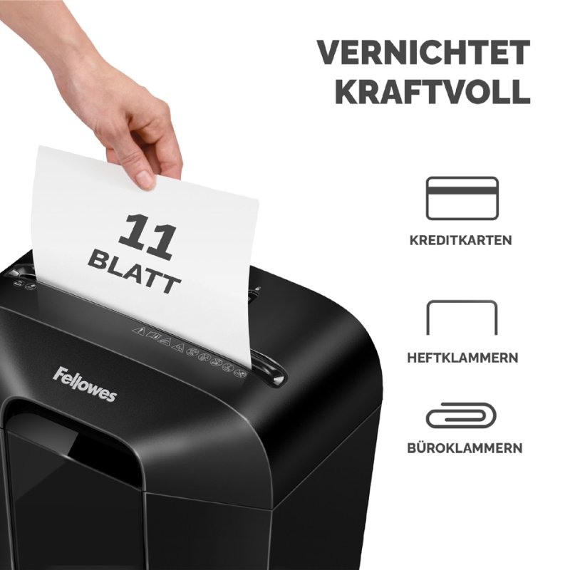 Fellowes destructeur papier Powershred LX70, P-4/T-4, 11 feuilles, 18 litres