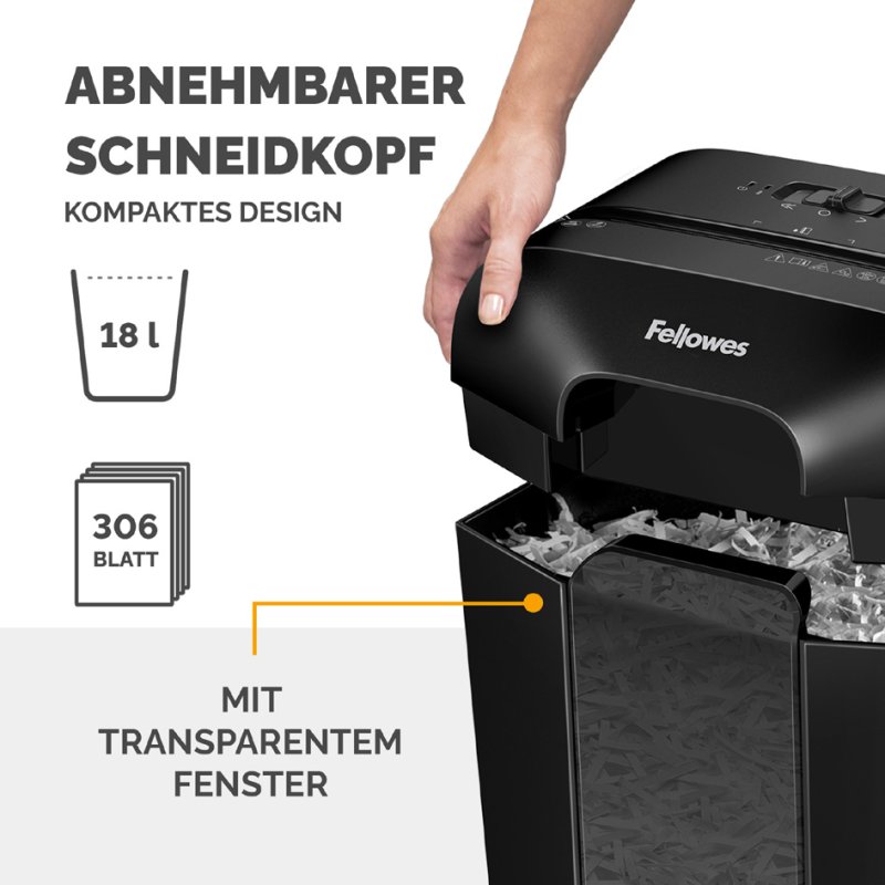 Fellowes destructeur papier Powershred LX70, P-4/T-4, 11 feuilles, 18 litres
