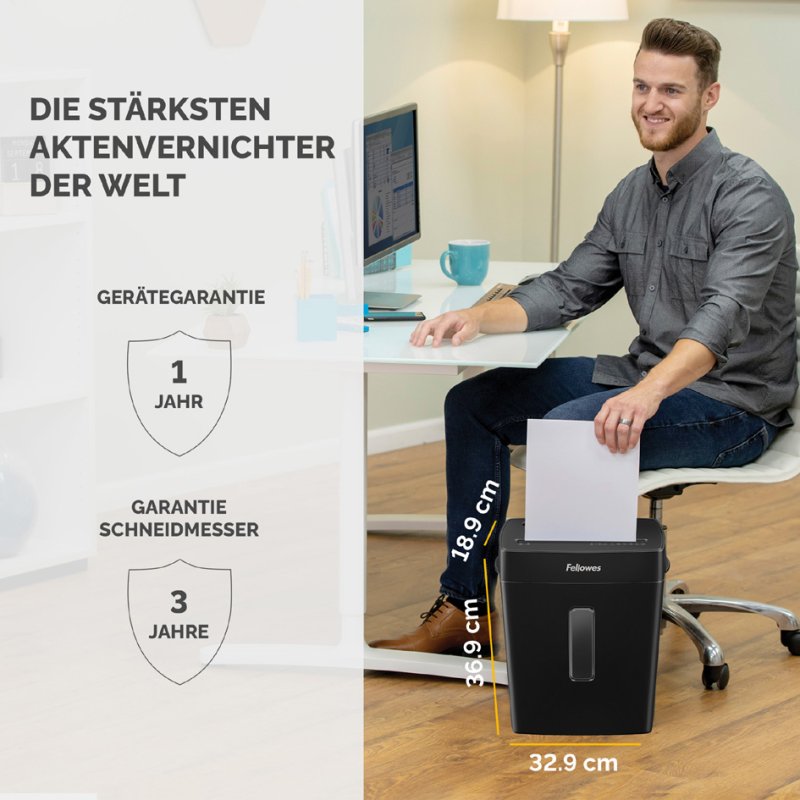 Fellowes destructeur Powershred P-42C, 8 feuilles, 15 litres, noir