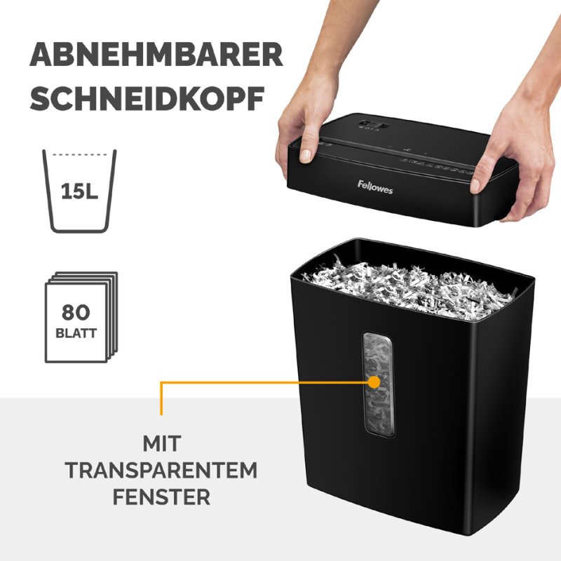 Fellowes destructeur Powershred P-42C, 8 feuilles, 15 litres, noir