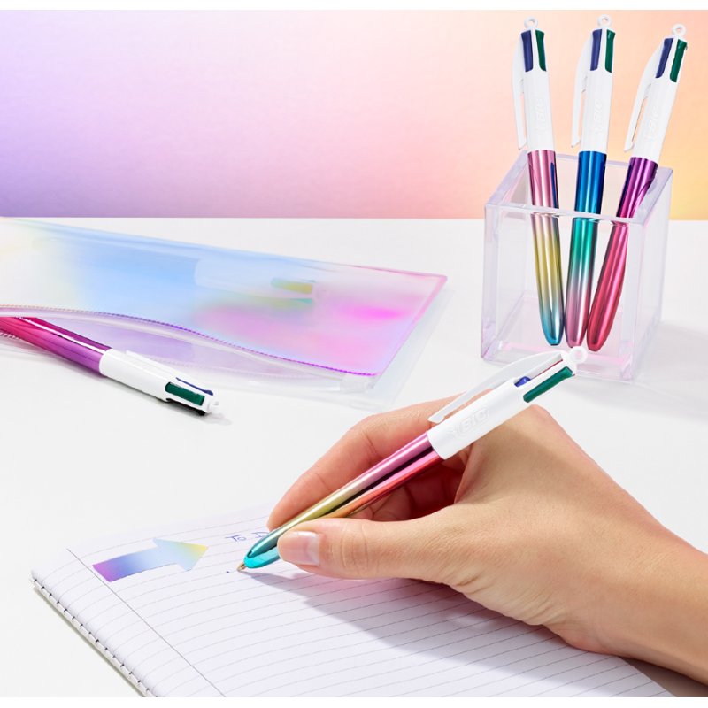 Bic stylo 4 couleurs, dégradé de couleurs, 0,32 mm