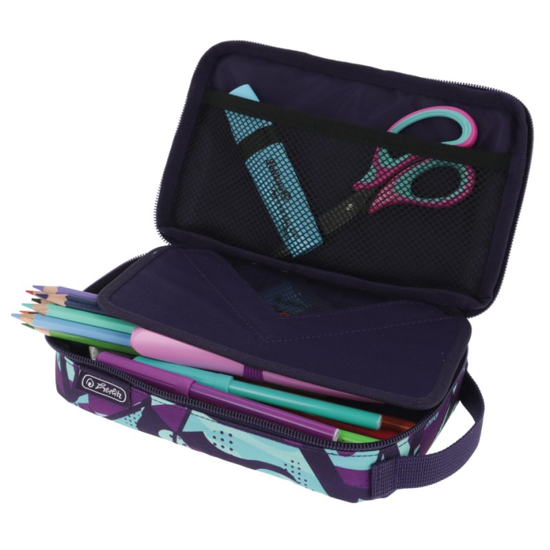 herlitz étui à crayons 2Go Camo Violet, polyester, 210×130×60 mm