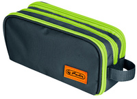 herlitz dubbelpen etui, mintgroen/geel, 235×110×75 mm, polyester