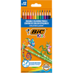 BIC KIDS kleurpotloden Evolution Illusion, uitwisbaar, 12 stuks
