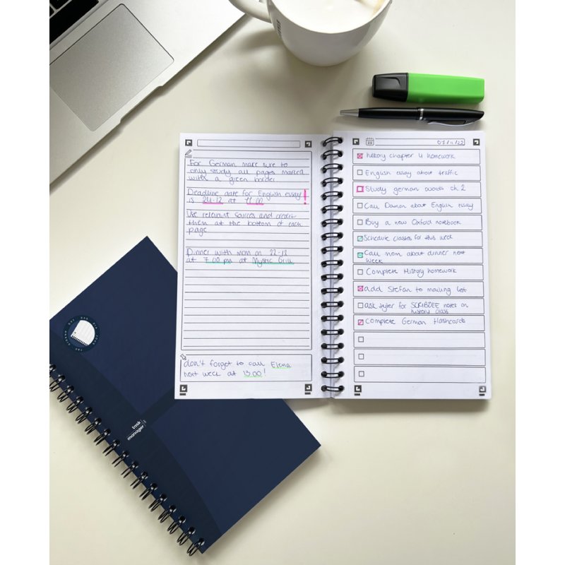 Oxford Office Essentials TaskManager bloc de planification, bleu marine, 141 × 246 mm, 115 feuilles